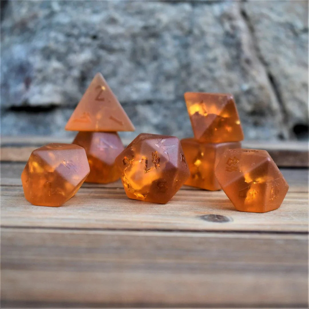 Misty Mountain Gaming: Gates of Helheim Raised Lava Glass Dice Set - Image 2