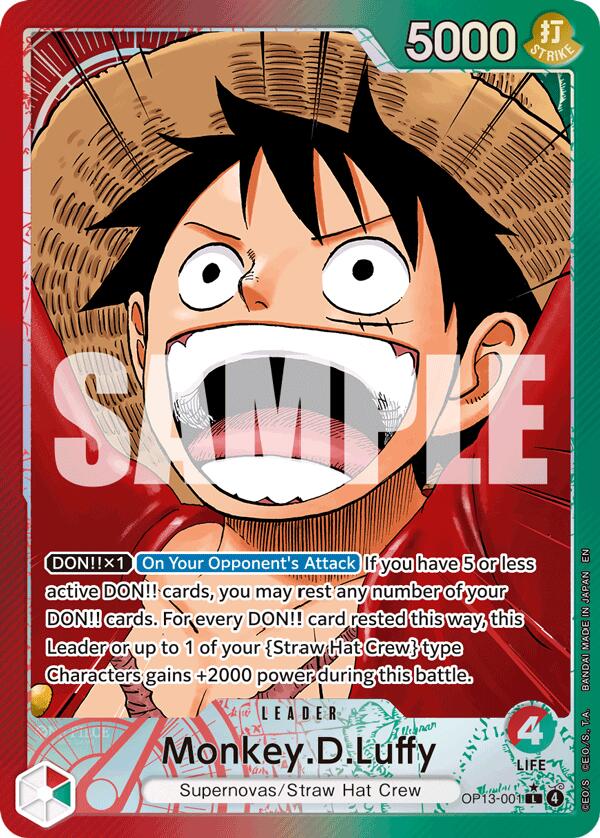 Monkey.D.Luffy (001) (Alternate Art) - OP13-001 - (Carrying On His Will)