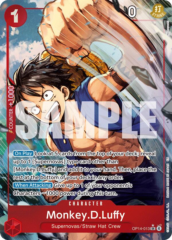 Monkey.D.Luffy - OP14-013 (Alternate Art) - OP14-013 - (The Azure Sea's Seven)