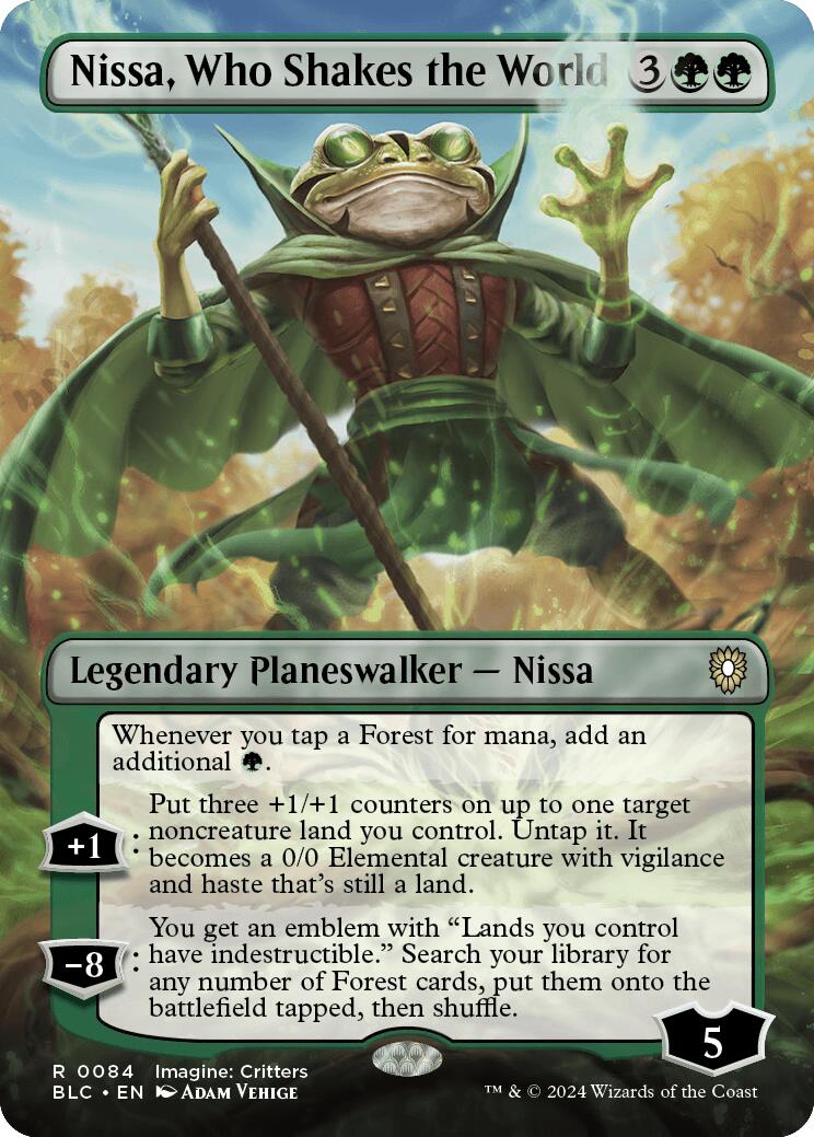 Nissa, Who Shakes the World (Borderless) - 84 - (Commander: Bloomburrow)