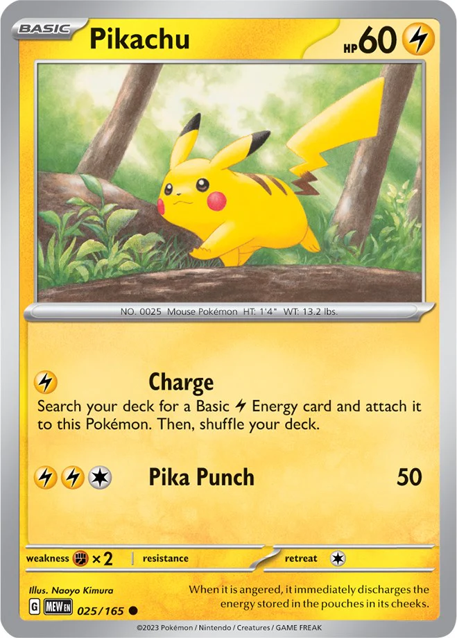 Pikachu - 025/165 - 025/165 - (SV: Scarlet & Violet 151)