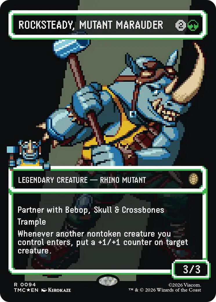 Rocksteady, Mutant Marauder (Borderless) (Surge Foil) - 94 - (Commander: Teenage Mutant Ninja Turtles)