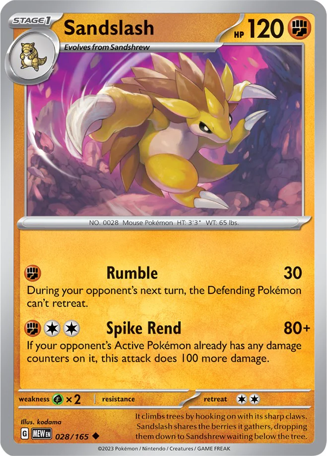 Sandslash - 028/165 - (SV: Scarlet & Violet 151)