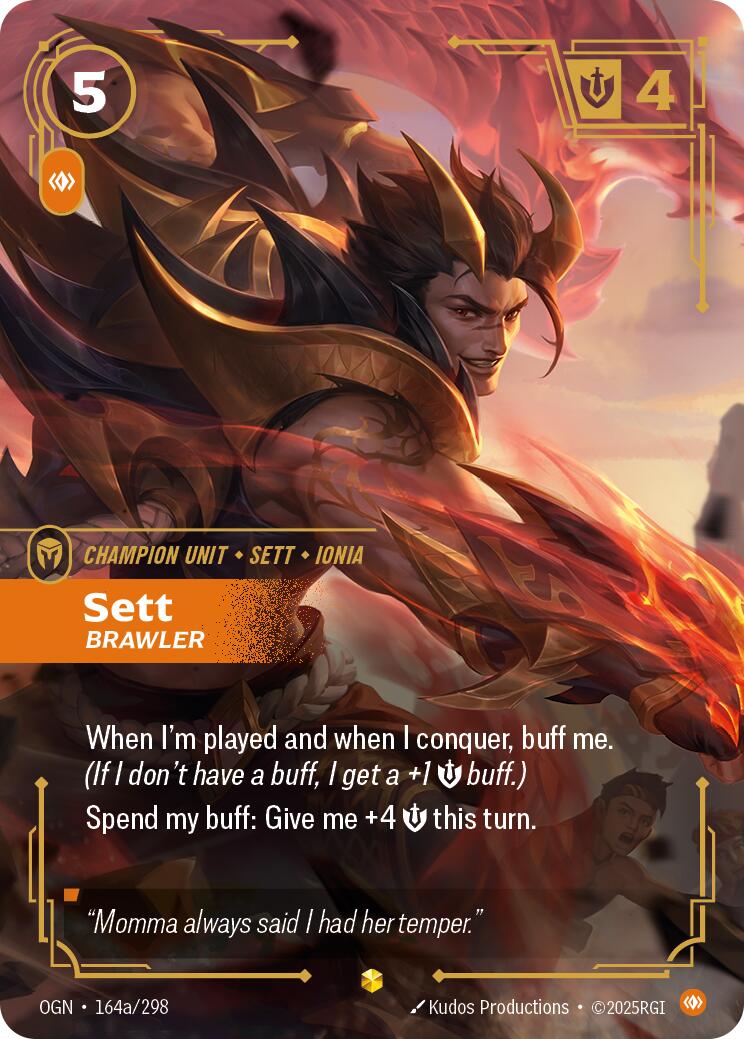 Origins - Sett - Brawler (Alternate Art) 164a/298