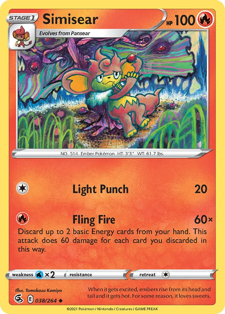 Simisear - 038/264 - (SWSH08: Fusion Strike)