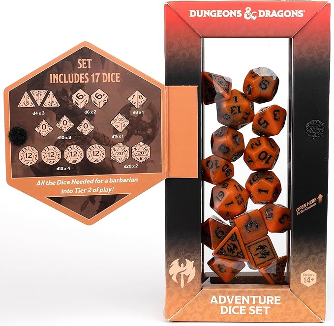 Sirius Dice: Dungeons & Dragons Adventure Dice - Barbarian: Orange - Image 2