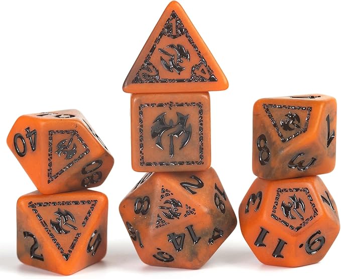 Sirius Dice: Dungeons & Dragons Adventure Dice - Barbarian: Orange - Image 3