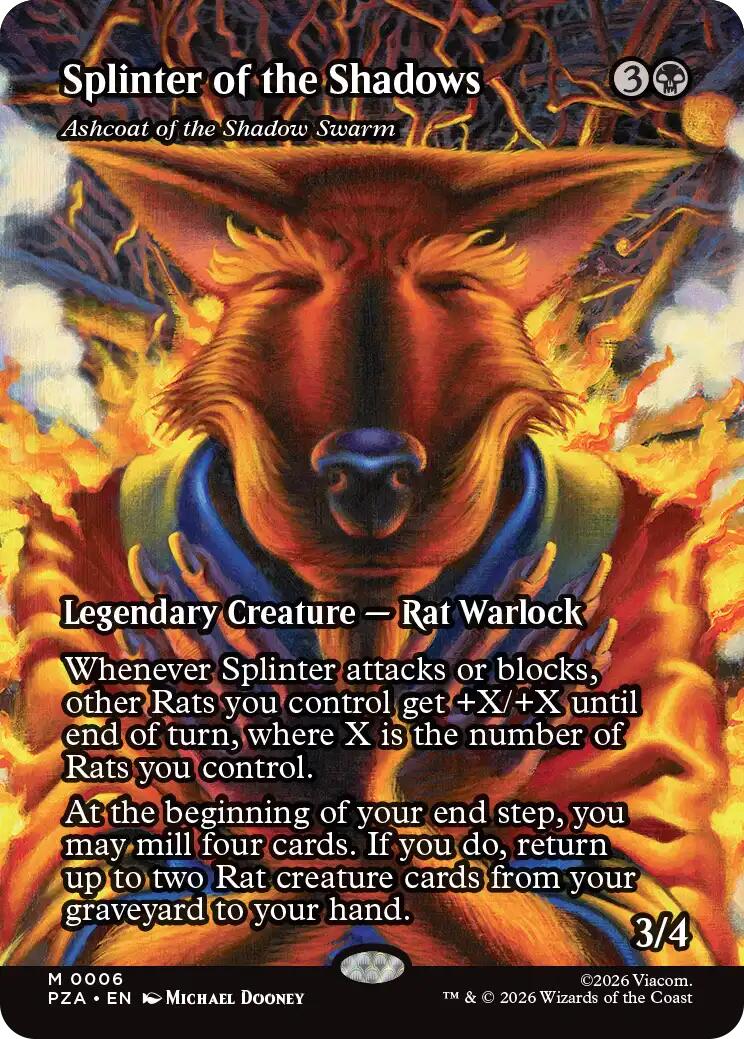 Splinter of the Shadows - Ashcoat of the Shadow Swarm (Borderless) - 6 - (Teenage Mutant Ninja Turtles Source Material)