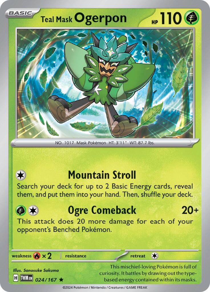 Teal Mask Ogerpon - 024/167 - (SV06: Twilight Masquerade)