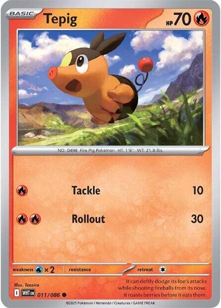 Tepig - 011/086 - (SV: White Flare)
