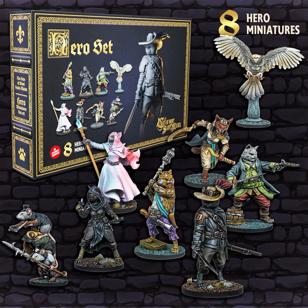 The Cats of Mont Saint-Michel - Hero Miniature Set (Unpainted)