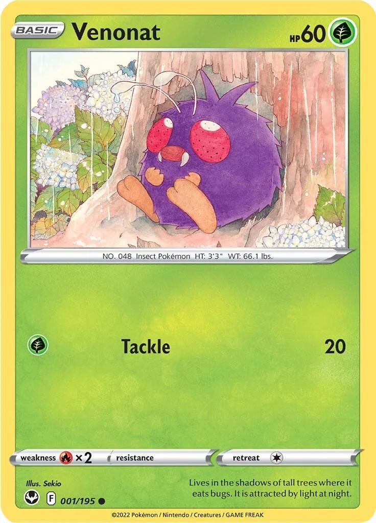 Venonat - 001/195 - (SWSH12: Silver Tempest)