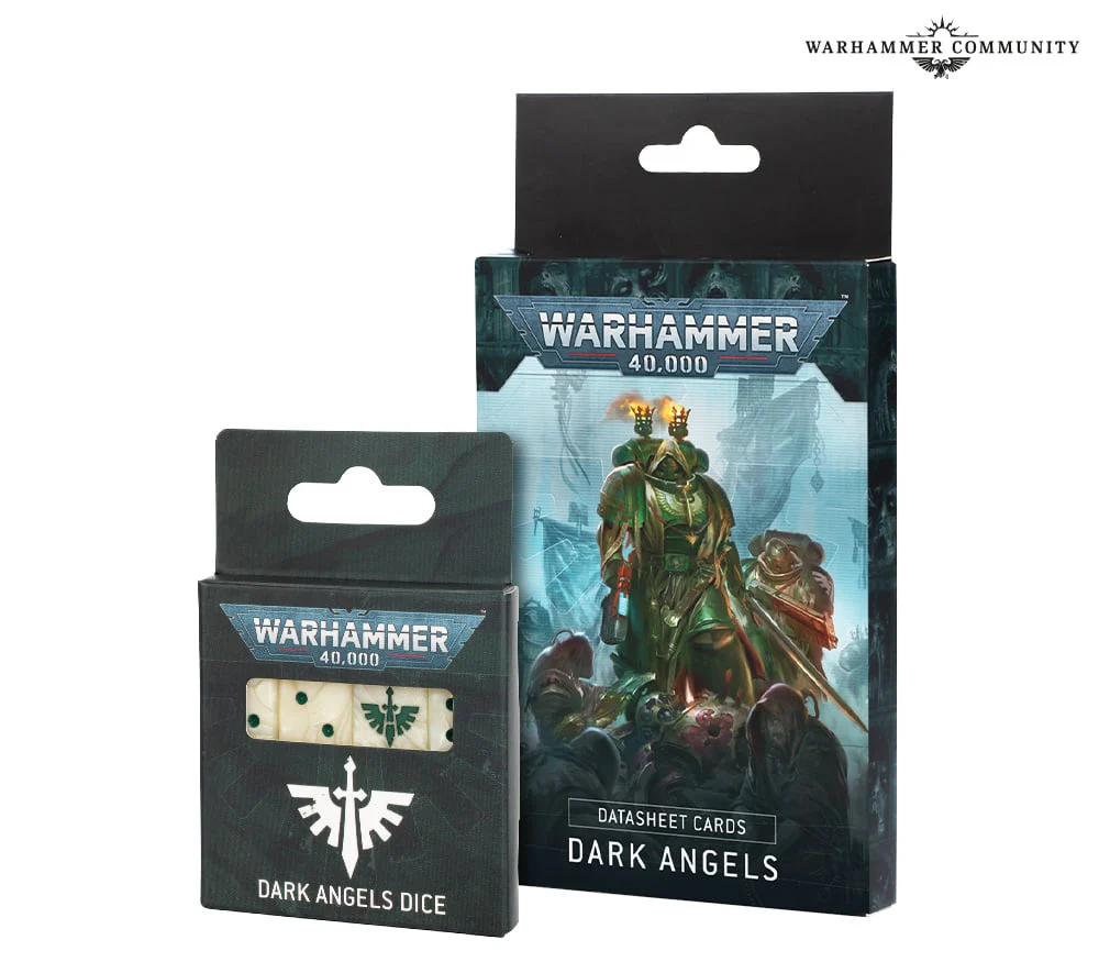 Warhammer 40K: Dark Angels Dice Set and Datasheet Cards