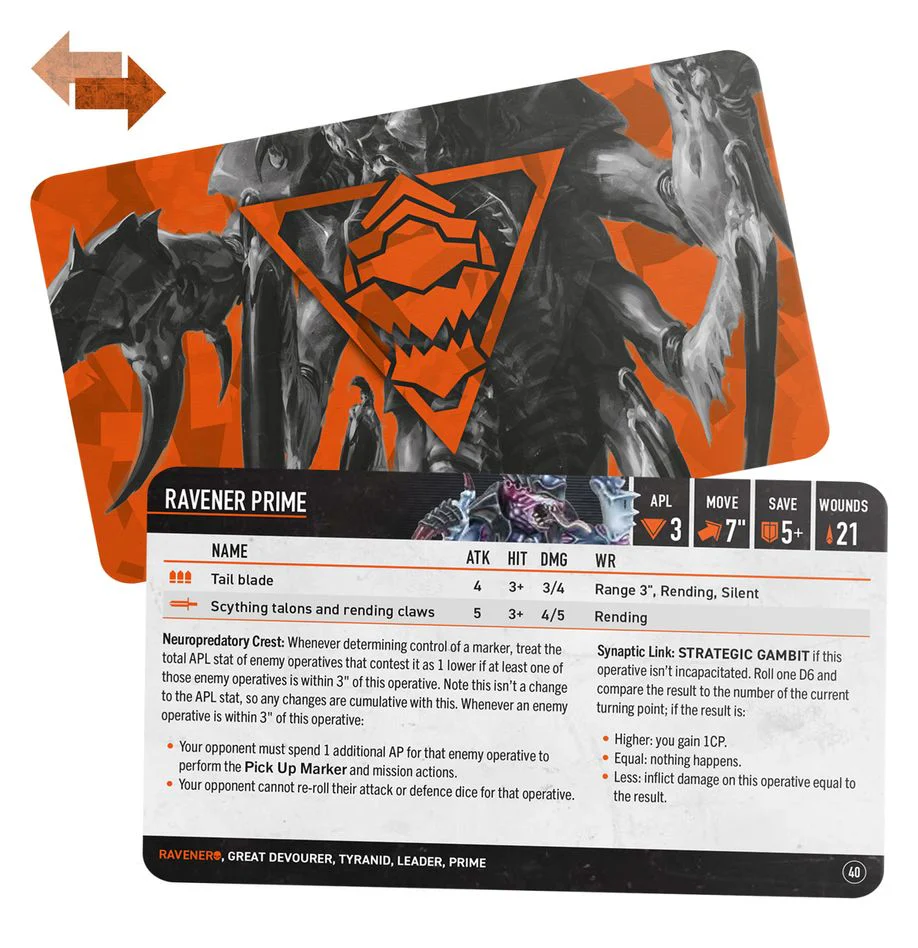 Warhammer 40k: Kill Team: Raveners – Datacards - Image 2