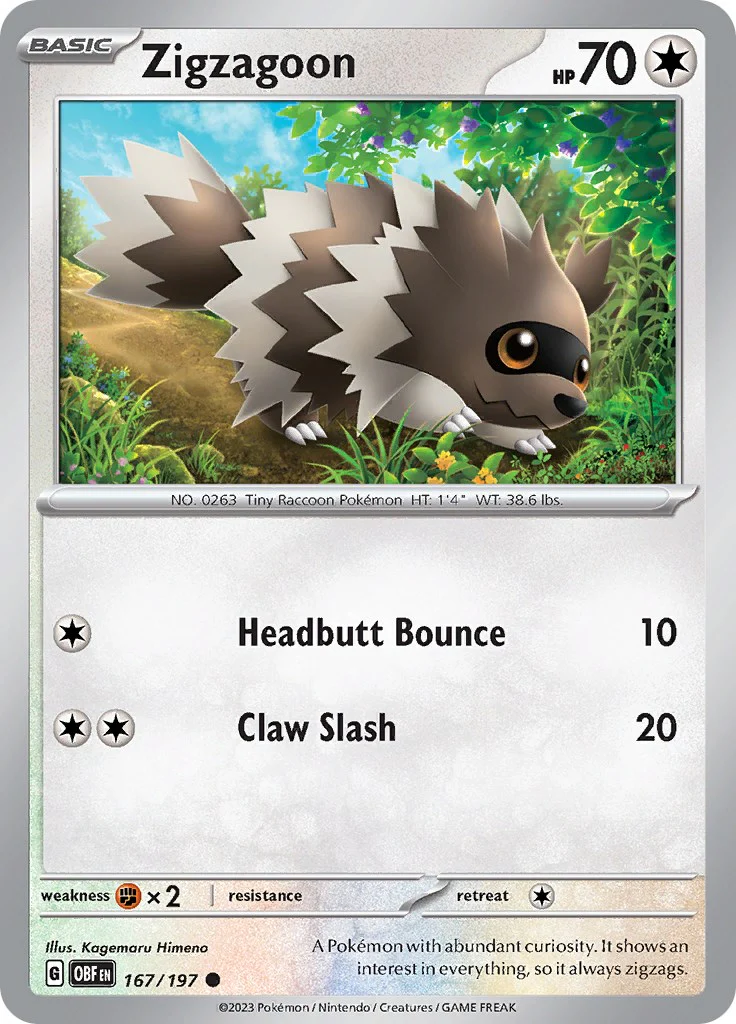 Zigzagoon - 167/197 - (SV03: Obsidian Flames)